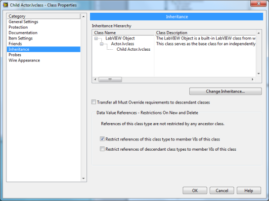 LabVIEW Actor Framework Child Class Inheritance