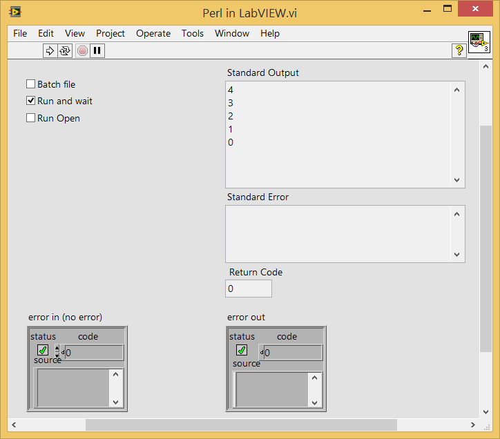 LabVIEW system exec batch file Perl script output