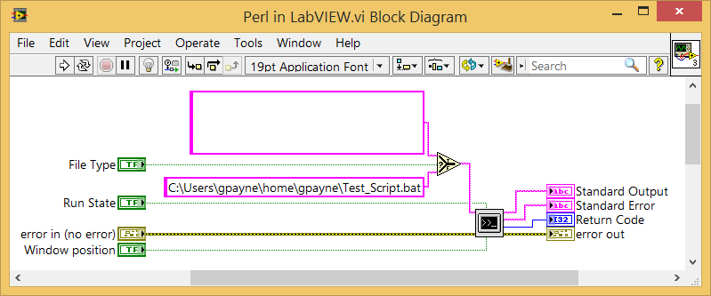LabVIEW system exec batch file Perl script