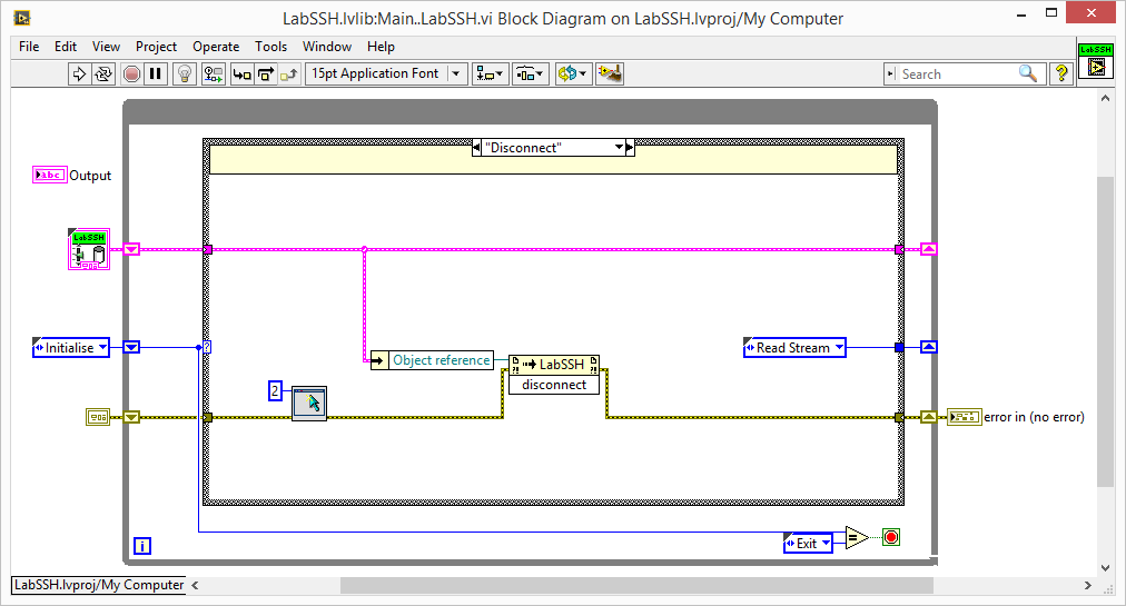 LabVIEW SSH Disconnect