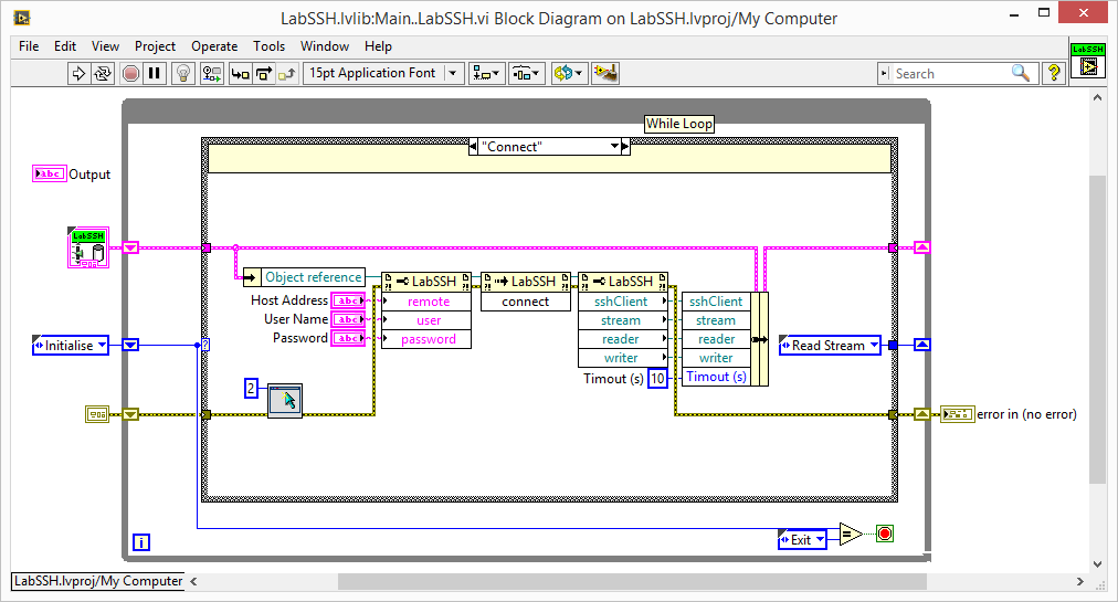 LabVIEW SSH connect