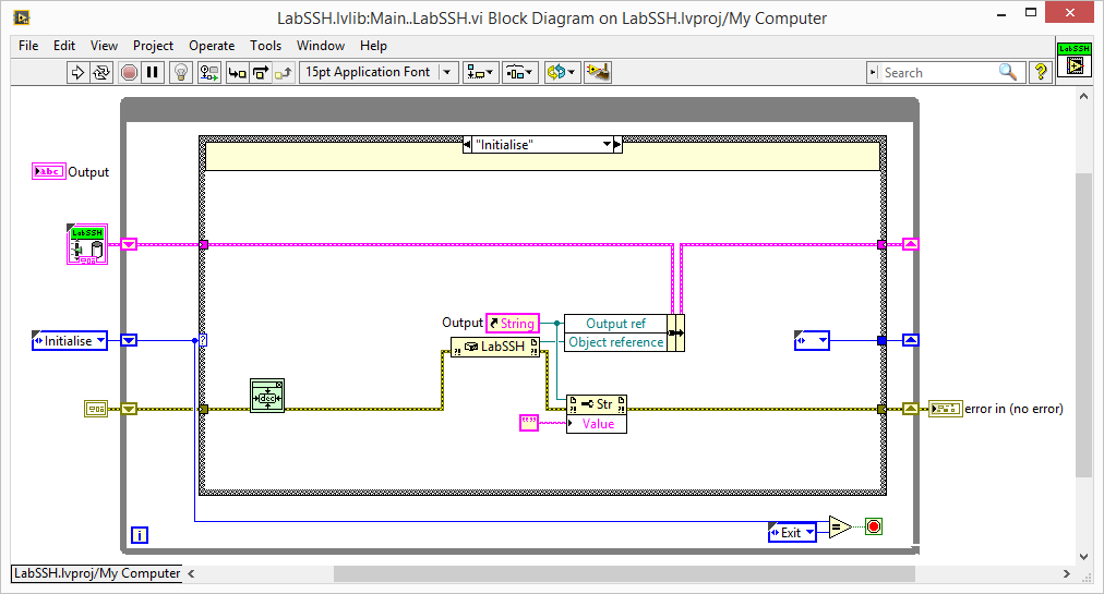 LabVIEW SSH constructor