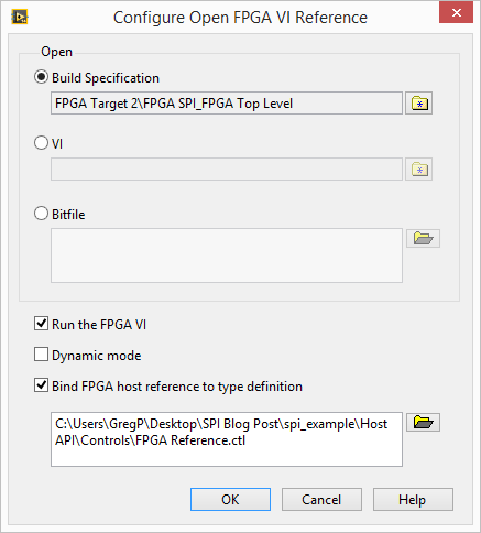 myRIO SPI Configure FPGA VI Reference