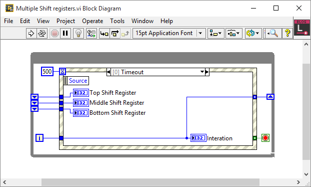 labview shift registers