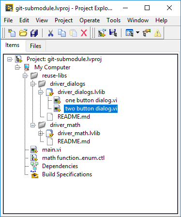 git submodule labview